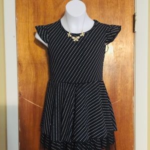 Navy/white polka dot dress sz:5-6